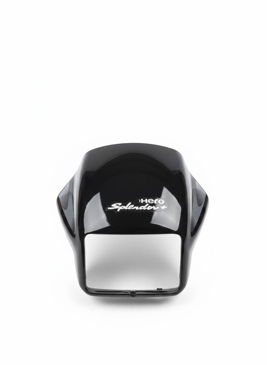 Splendor Plus Head Light Visor New Model Black With Grey Sticker Genuine Visor VSP  replacement bike spare part